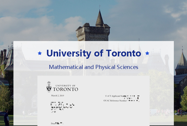 恭喜陈同学荣获多伦多大学录取